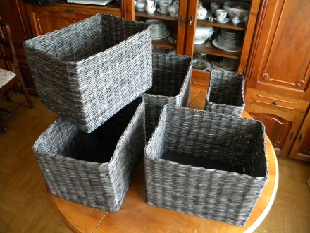 Изготавливаю под заказ плетенные корзинки из бумаги, выглядят как обычные корзин. . фото 3