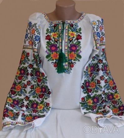 Жіноча вишивана блузка

Всі розміри

Вишивка - хрестиком (машинна)

Тканин. . фото 1