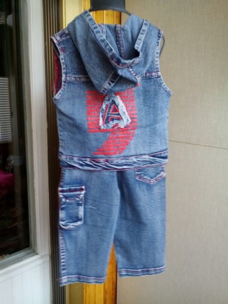Продам новый модный джинсовый костюм троечка на мальчика 1,5-2 лет. Реглан+джинс. . фото 9