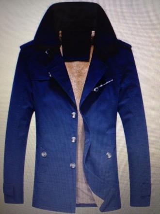 Продам новую мужскую демисезонную куртку. Размер S. В наличии только синяя. Длин. . фото 2