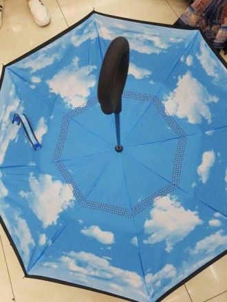 Тренд сезона - зонт-трость UpBrella с системой обратного складывания. Зонт наобо. . фото 9