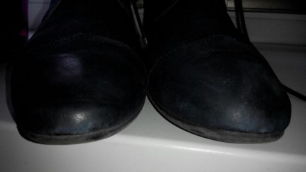 Ботиночки кожа нубук, цвет синий, на узкую ножку, есть потертости (в ходьбе не з. . фото 7