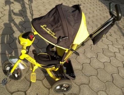 Детский трёхколёсный велосипед Lamborghini (Ламбортрайк) на надувных колесах и с. . фото 4