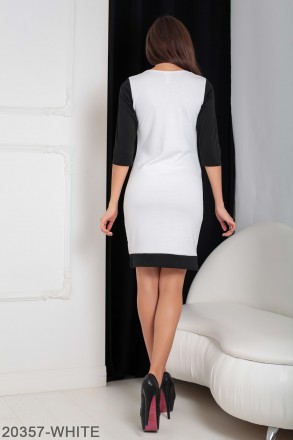 Стильне плаття, виконане з французького трикотажу контрастних відтінків, має на . . фото 3