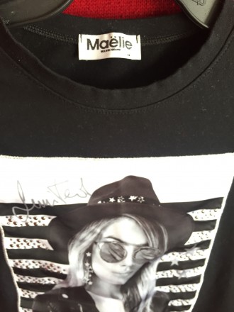 Стильная футболка блузка реглан Maёlie стразы Италия оригинал девочке 10 
Идеал. . фото 9