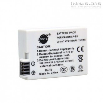 Информация об аккумуляторе Canon LP-E8
Модель: LP-E8
Цвет: серый
Тип батареи:. . фото 10