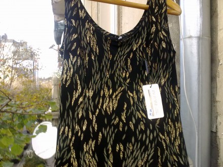 Платье новое, вечернее, длинное, шестиклинка, чёрно - золотистое с золотистыми б. . фото 3