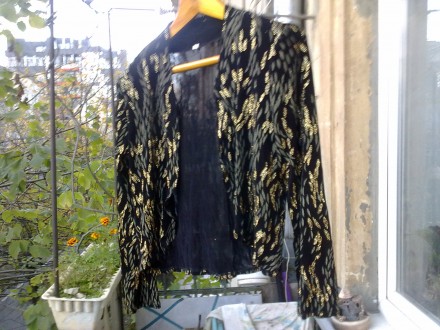 Платье новое, вечернее, длинное, шестиклинка, чёрно - золотистое с золотистыми б. . фото 4