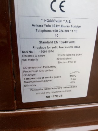 Піч виробництва- Туреччини, сертифікована в Європі. 
Потужність 5. KW. Вихід ви. . фото 6