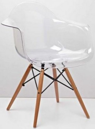 кресло Тауэер Вуд прозрачный пластик.
Размер кресла 62х62х80 см,  
Ножки дерев. . фото 4