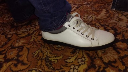 Кроссовки мужские кожаные PRADA белого цвета. 42 р-р.. . фото 5