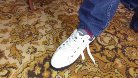 Кроссовки мужские кожаные PRADA белого цвета. 42 р-р.. . фото 6