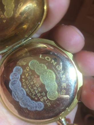 антиквариат, Швейцарские золотые часы "Longines"Карманны,мужские.3 крышки - одна. . фото 10