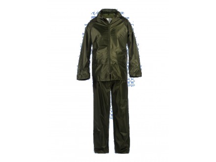 Дождевой комплект (куртка+брюки с капюшоном, ПВХ+ нейлон (цвет зеленый , синий) . . фото 3
