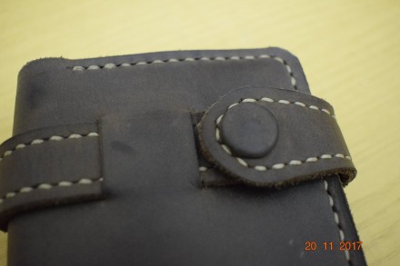 Шкіряний гаманець, розмір 19 х 9,5см шкіра КРС, колір темна кава, два відділи дл. . фото 4