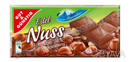 Шоколад Edel Nuss 200g с цельными орехами
Качественный немецкий шоколод Edel Nu. . фото 1