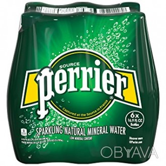 PERRIER Green Apple Flavored Sparkling Mineral Water, 16.9 fl oz. Plastic Bottle. . фото 1