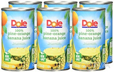 Dole Juice, Pineapple, 6 Ounce Cans (Pack of 6)
Сок Доле, "Ананас-апельсин-бана. . фото 1