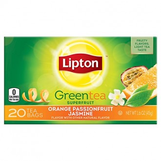 Lipton Green Tea Bags, Orange Passionfruit Jasmine 20 ct
Липтон зелёный чай, "А. . фото 2