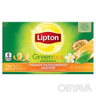 Lipton Green Tea Bags, Orange Passionfruit Jasmine 20 ct
Липтон зелёный чай, "А. . фото 1