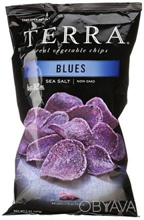 TERRA Vegetable Chips, Blues with Sea Salt, 5 Ounce
Терра Овощьные чипсы. Синие. . фото 1
