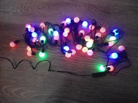 1, Гирлянда светодиодная Жемчужные шарики на 100 LED Mix

Цвет провода- белый.. . фото 7