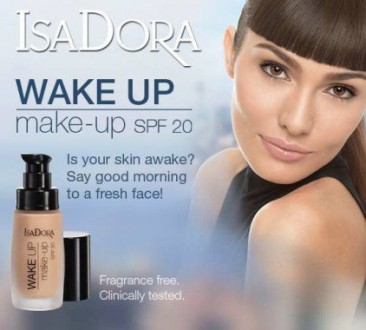Тональный крем Isa Dora Wake Up Make-up отбеливает кожу, уменьшает признаки уста. . фото 2