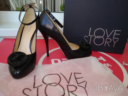 Предлагаю туфли на каблуке, Love Story Италия, кожаные, черного цвета, на ремешк. . фото 1