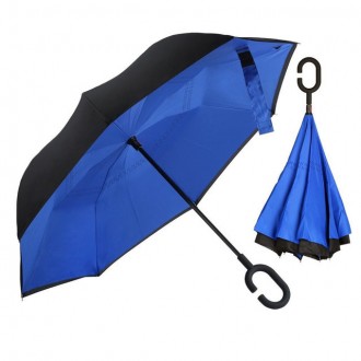 Тренд сезона - зонт трость UpBrellaс системой обратного складывания. Зонт в слож. . фото 3
