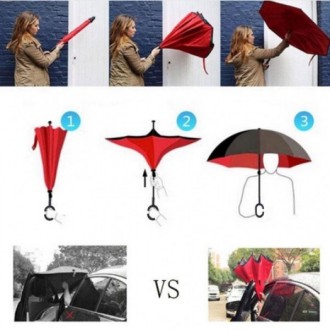 Тренд сезона - зонт трость UpBrellaс системой обратного складывания. Зонт в слож. . фото 9