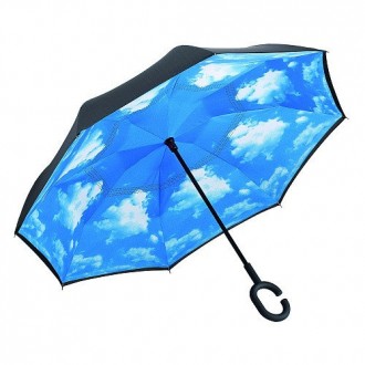 Тренд сезона - зонт трость UpBrellaс системой обратного складывания. Зонт в слож. . фото 5