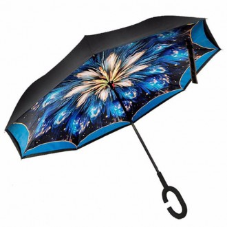 Тренд сезона - зонт трость UpBrellaс системой обратного складывания. Зонт в слож. . фото 7