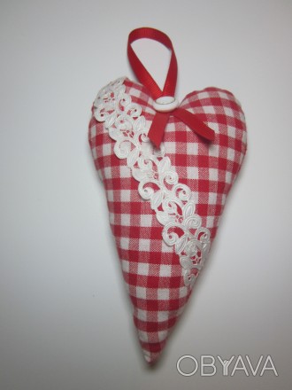 Текстильне серце-валентинка. Чудово підійде для декору і як подарунок коханій лю. . фото 1