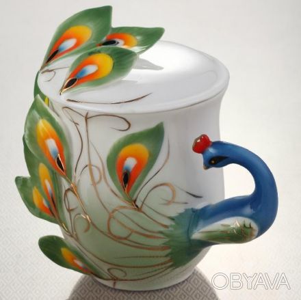 Оригинальная декоративная чашка "Жар-птица" – это отличный подарок девушке на 14. . фото 1