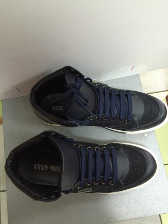 Мужские кроссовки высокие демисезонные,кожаные,

темно-синие с темно-коричневы. . фото 5