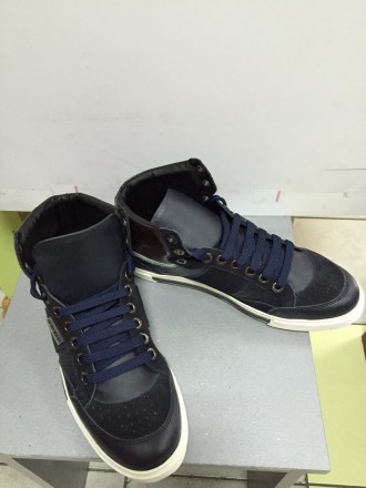 Мужские кроссовки высокие демисезонные,кожаные,

темно-синие с темно-коричневы. . фото 4