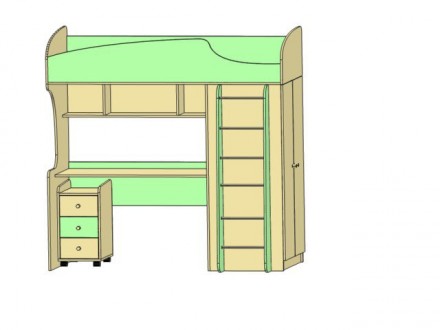 Детский кабинет очень удобный, компактный и функциональный комплект мебели, явля. . фото 6