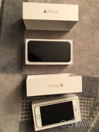 Продаются два айфона 6 - золотой и черный. Состояние новых, без царапин, коробки. . фото 1