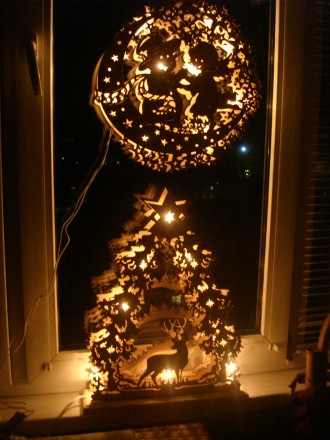 Трехмерные светильники на рождественскую тематику из фанеры с подсветкой 

Сос. . фото 6