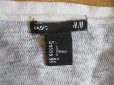 H & M BASIC
175/104A 44 EUR L
100 % cotton
фабр.в"язка
довж.-57 см
пог-46 с. . фото 5