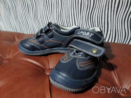 Продам новые детские демисезонные ботиночки на мальчика темно-синего цвета.Ни ра. . фото 1