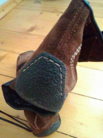 Замшевые утепленные ботинки коричневого цвета в очень хорошем состоянии. Размер . . фото 6