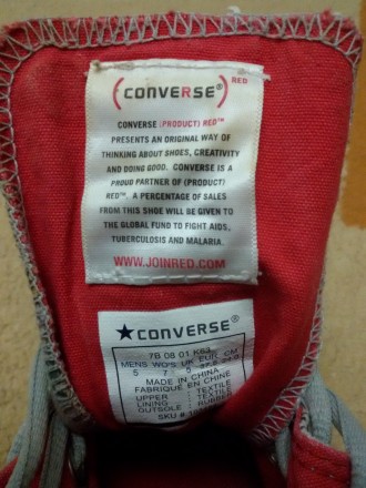Продам яркие высокие кеды   Converse.Длина по стельке - 24 см. Размер 37,5 eur.. . фото 6