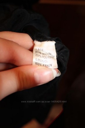 Женское черное платье. Размер М (44), Длина до колен. Материал шерсть и полиэсте. . фото 4