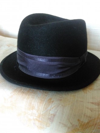Продам черную фетровую шляпу-раритет фабрики Хуст, 1990 год. Неношенная, в отлич. . фото 3
