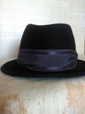 Продам черную фетровую шляпу-раритет фабрики Хуст, 1990 год. Неношенная, в отлич. . фото 4