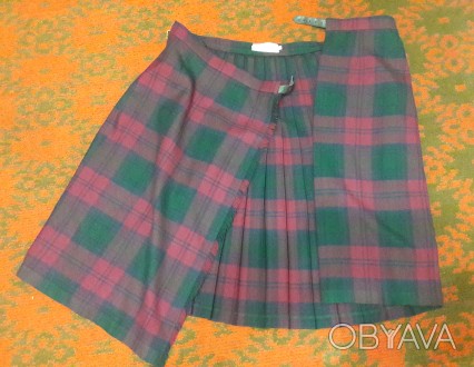 Чудесная, модная юбка-шотландка с запахом. Шотландия. Фиксируется на ремешки по . . фото 1