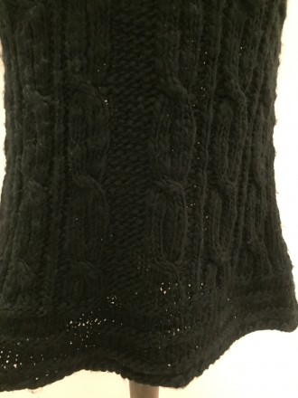 Оригинальный свитер туника. Рукав три четверти. Ажурная вязка. Комбинированный с. . фото 5
