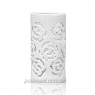 Набор керамики с узором роз. Уникальная коллекция в белом цвете - вазы, подсвечн. . фото 6