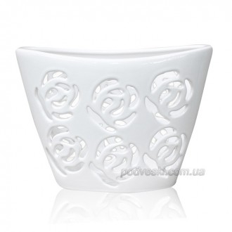 Набор керамики с узором роз. Уникальная коллекция в белом цвете - вазы, подсвечн. . фото 4